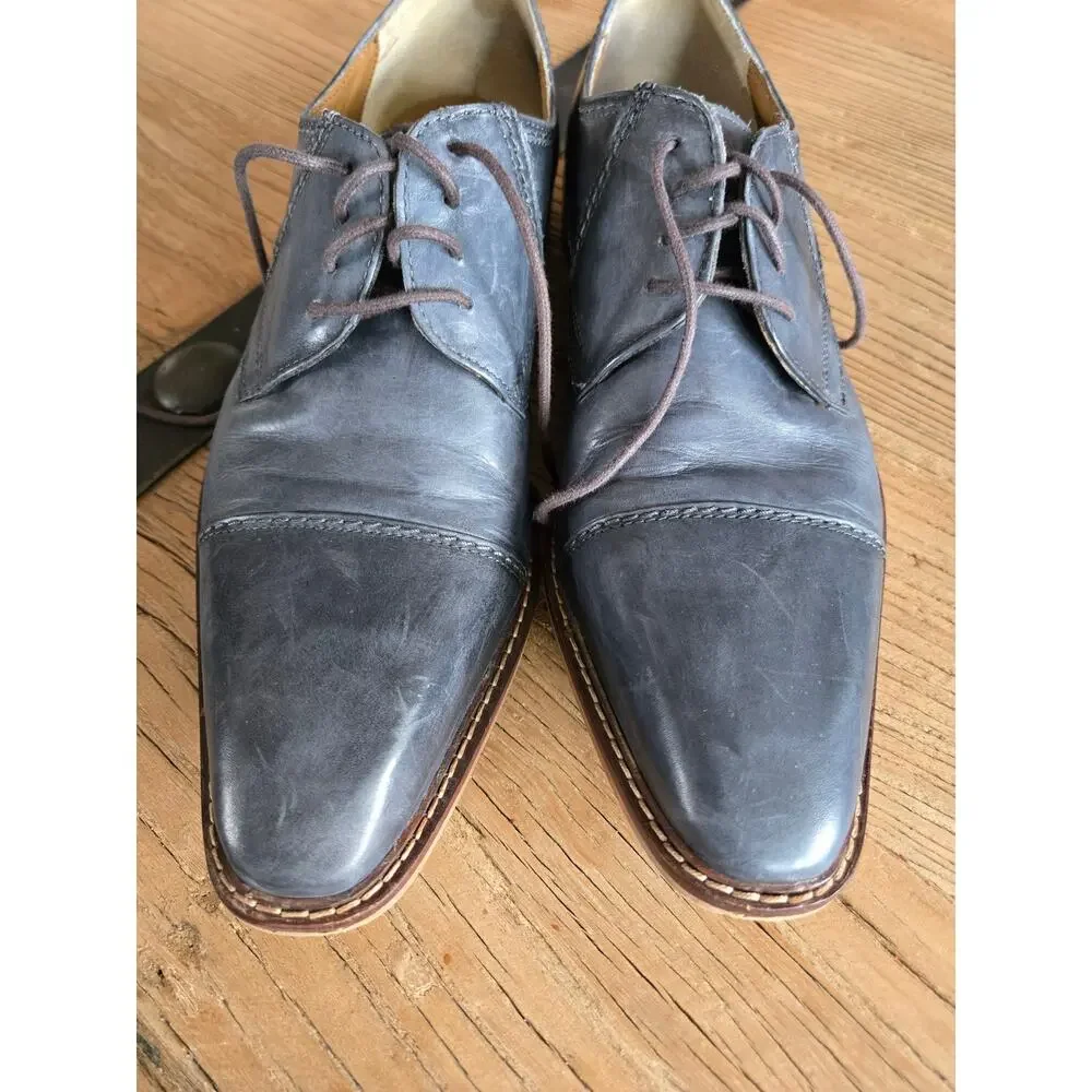 Giorgio Brutini Mens Revenant 25074 Leather Oxford Dress Shoe Gray Blue sz 11M